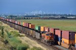 Trailing DPU, BNSF 8105 departing Roberts Bank with an empty unit coal train, through Fisher Siding